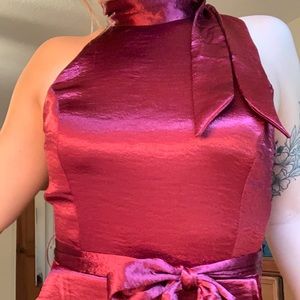 !!BURGUNDY SILK PARTY DRESS!!💃🏼
